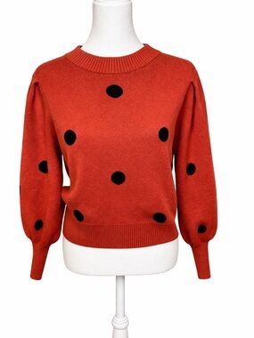 Workshop Republic Women’s Rust Polka Dot Crewneck Sweater